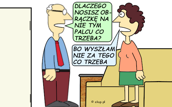 humor i dowcipy - dlaczego nosi obraczke