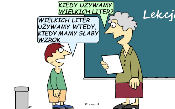 humor i dowcipy - kiedy używamy wielkich liter