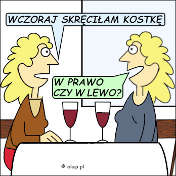 dowcip wczoraj skrecilam kostke